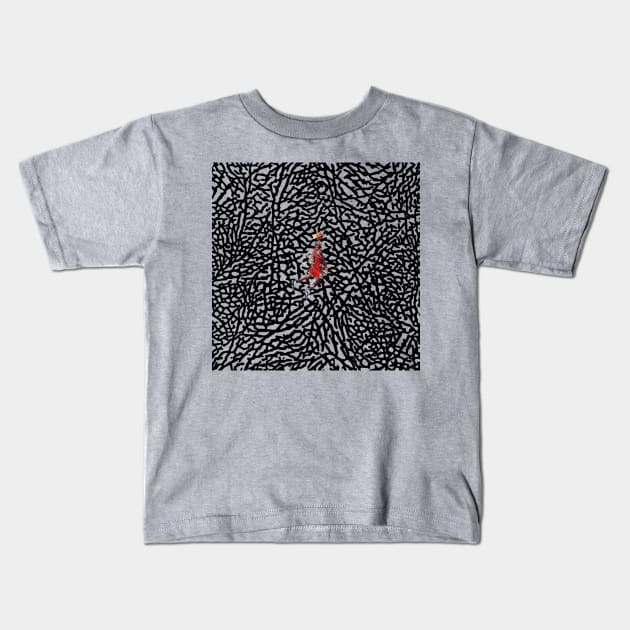 AIR JORDAN Jumpman CEMENT pattern Kids T-Shirt by Buff Geeks Art